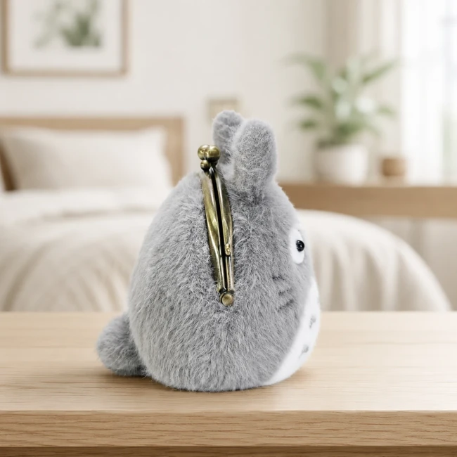 Porte-monnaie peluche Fuwafuwa Totoro gris licence officielle Studio Ghibli