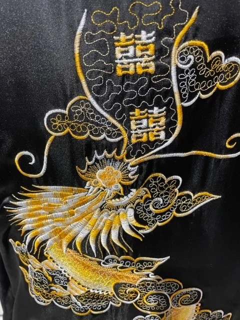 peignoir japonais long, unisexe homme femme, 30% en soie, double couche, noir, dragon brodé, boutique japonaise | Modern and Past peignoir japonais long, unisexe homme femme, 30% en soie, double couche, noir, dragon brodé, boutique japonaise | Modern and Past