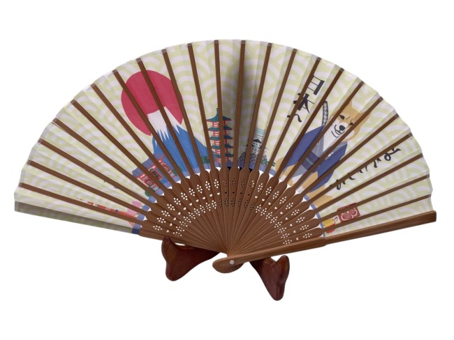Éventail Shiba Inu Samouraï – éventail japonais 21 cm Éventail japonais Shiba Inu samouraï en papier et bambou