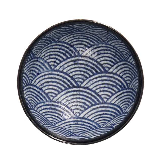 Bol ramen japonais Aisai Seigaiha en porcelaine – Modern and Past bol japonais à ramen Aisai Seigaiha bleu en porcelaine