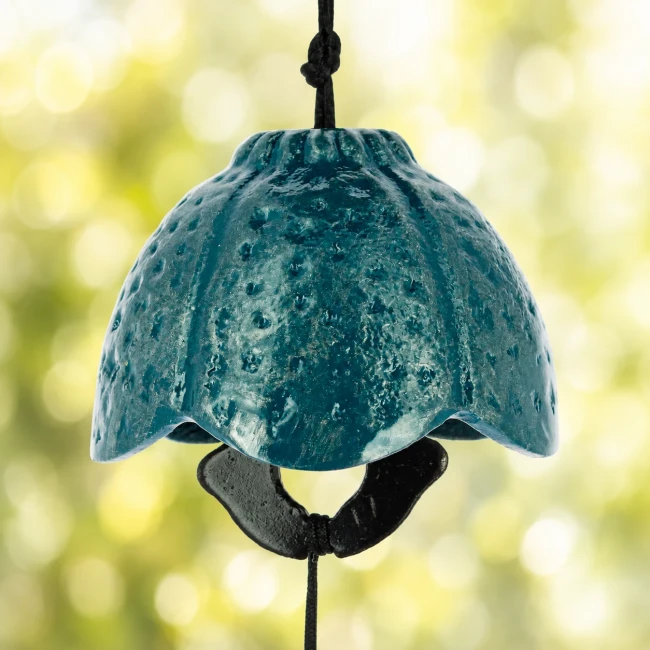 Cloche à vent japonaise Furin Hana turquoise - Modern and Past