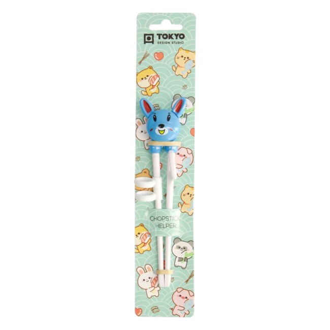 Baguettes pour enfants avec aide – motif Lapin Kawaii Bleu