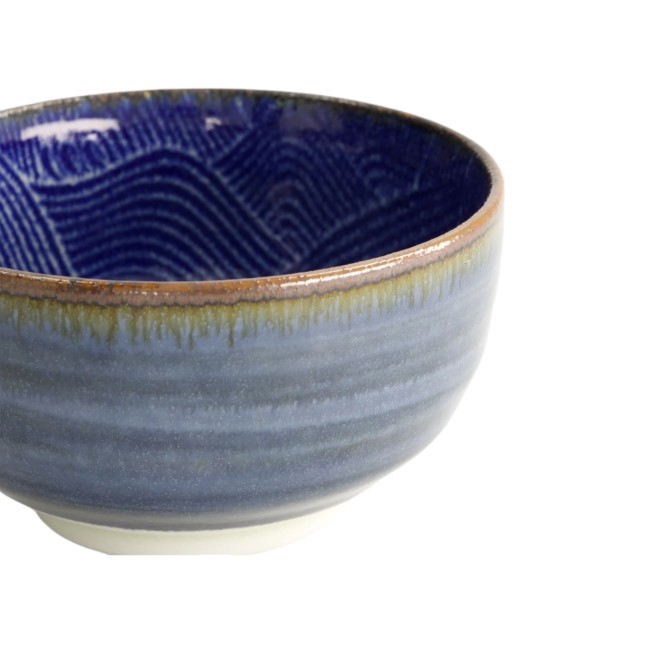 Bol japonais Seigaiha Bleu – Motif vagues Seigaiha – Porcelaine du Japon Bol japonais Seigaiha Bleu en porcelaine – Fabriqué au Japon