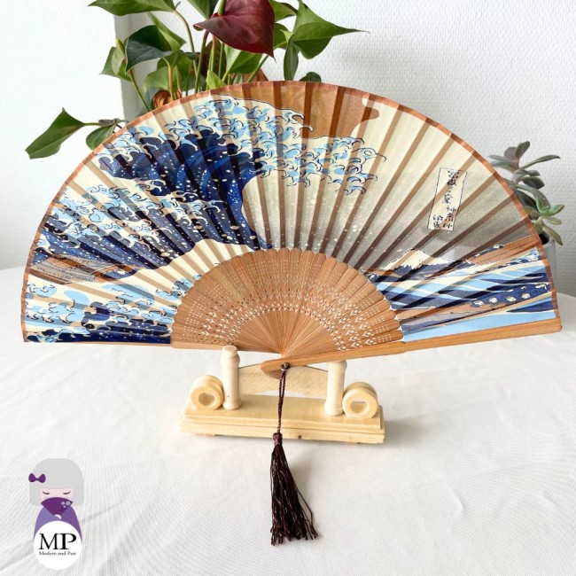 Lot De 4 éventails Pliables Ronds Motif Japonais - 18,5 Cm, Polyester, Portable Pour été, Décoration, Mariage