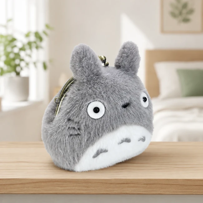 Porte-monnaie peluche Fuwafuwa Totoro gris licence officielle Studio Ghibli