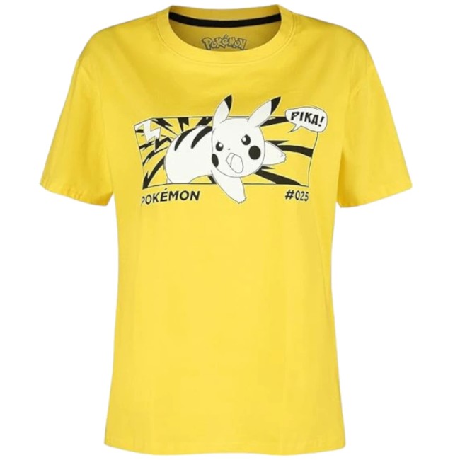 T-shirt Pikachu jaune – Licence officielle Pokémon T-shirt Pokémon Pikachu jaune en coton femme