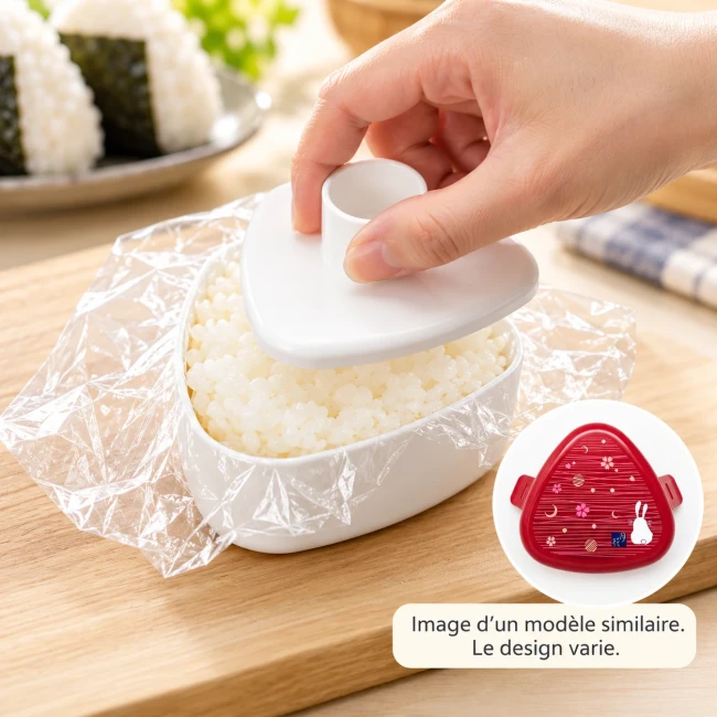 Boîte à onigiri japonaise rouge Tsukimi Usagi lapin Sakura 290 ml OSK - Modern and Past