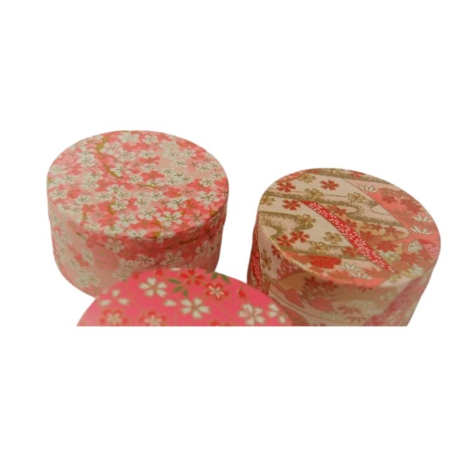 Boite à thé japonaise Yuzen rose 40g en métal