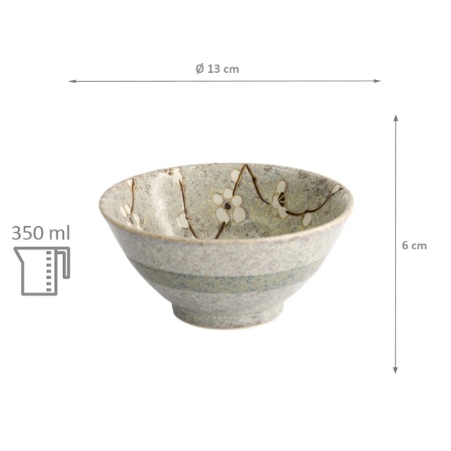 Bol japonais Gris Soshun en céramique – Modern and Past bol japonais Gris Soshun en céramique avec motif fleurs