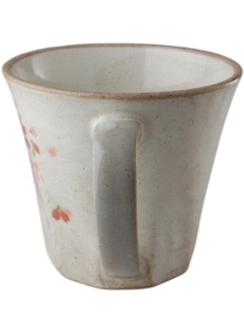 Tasse japonaise Sakura Shizuku – Fleurs de cerisier – Faïence artisanale Tasse japonaise Sakura Shizuku en faïence blanche avec motifs de fleurs de cerisier fabriquée au Japon