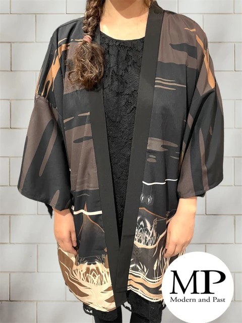 Grande Veste de Kimono moderne kitsune et torii, unisexe, boutique mode japonaise Tokyo - Modern and Past à Brest