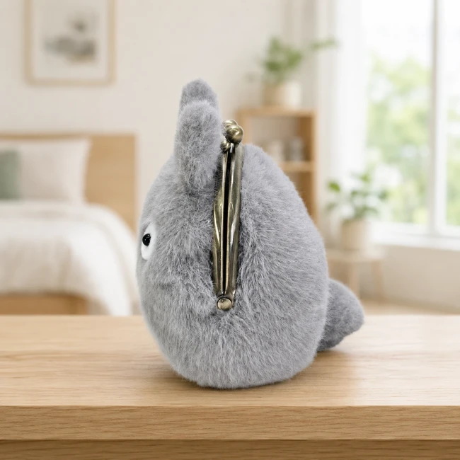 Porte-monnaie peluche Fuwafuwa Totoro gris licence officielle Studio Ghibli