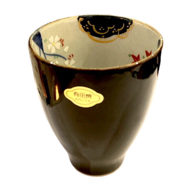 Tasse à thé japonaise en porcelaine d’Arita motifs Momiji rouge ou noir