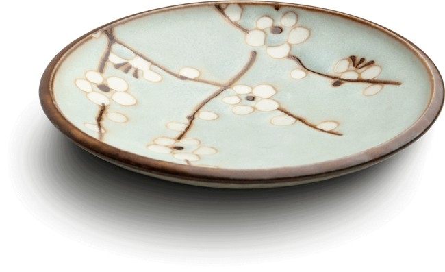 coupelle japonaise vert mat motif sakura