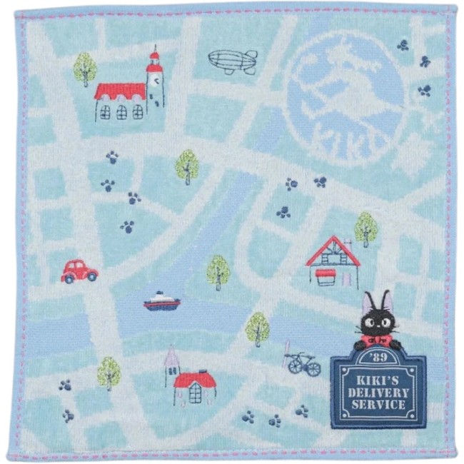 Mini serviette Jiji Plan de la ville – Kiki la Petite Sorcière Mini serviette Plan de la ville Jiji – Kiki la Petite Sorcière – Studio Ghibli