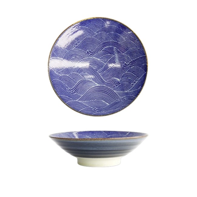 Bol japonais bleu Seigaiha bol japonais bleu motif Seigaiha