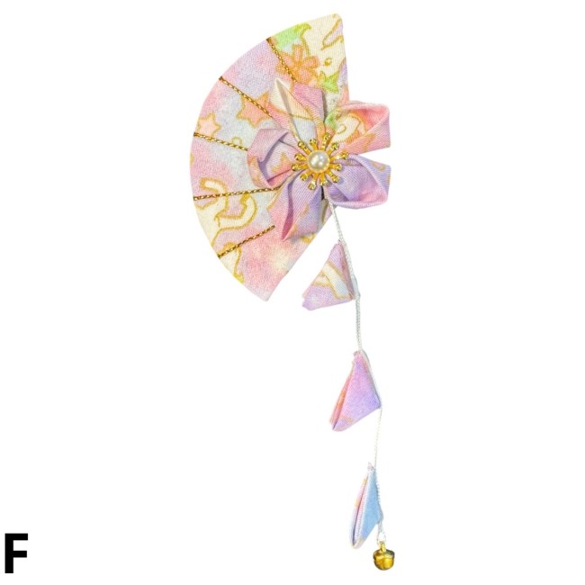 Barrette japonaise Kanzashi florale mauve faite main