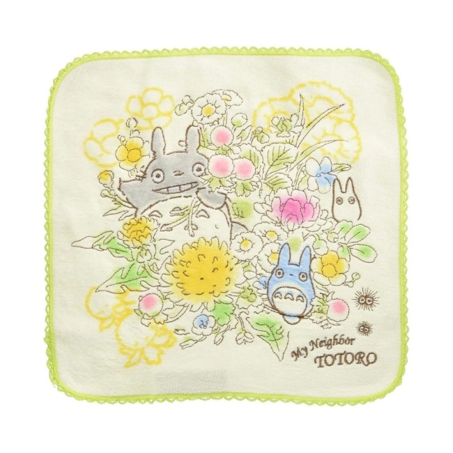 Mini serviette Totoro dans les fleurs – Studio Ghibli mini serviette Totoro dans les fleurs coton 25×25 cm