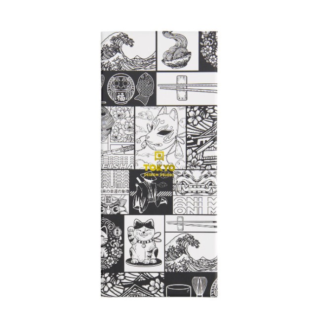 Coffret 5 paires de baguettes japonaises Tokyo Fan motifs japonais