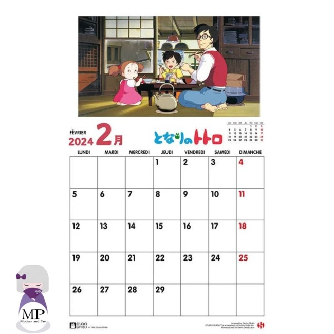 Calendrier mural 2024 Totoro – Ghibli – Version française