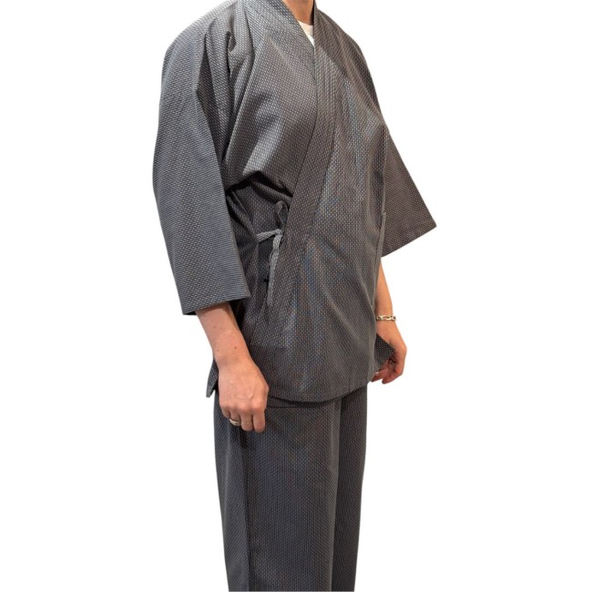 Samue Japonais Gris Sashiko en coton épais samue japonais gris sashiko en coton épais