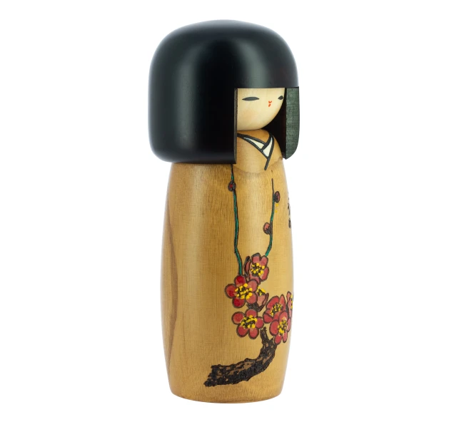 Kokeshi Ume faite main au Japon - Modern and Past Poupée japonaise Kokeshi Ume fleurs de prunier - Modern and Past