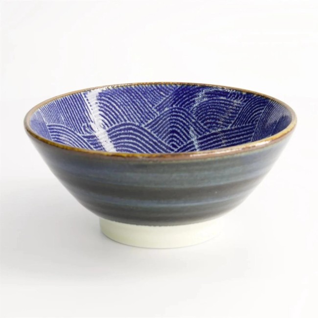 bol japonais Seigaiha bleu fabriqué au Japon bol japonais Seigaiha bleu motif vagues 800 ml porcelaine