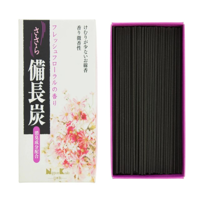 Encens japonais Sasara Binchotan Fresh Floral grande boîte Nippon Kodo