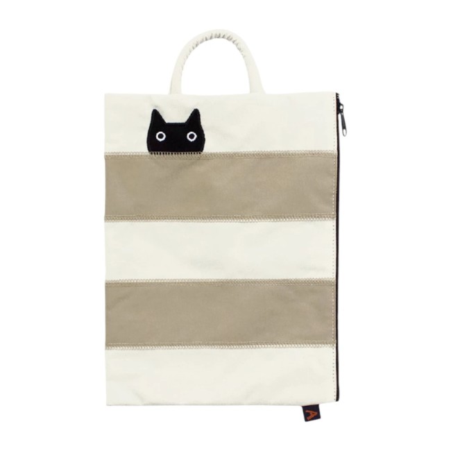Trousse tablette Border cat beige – Atsuko Matano Trousse japonaise pour tablette Border cat beige – Atsuko Matano