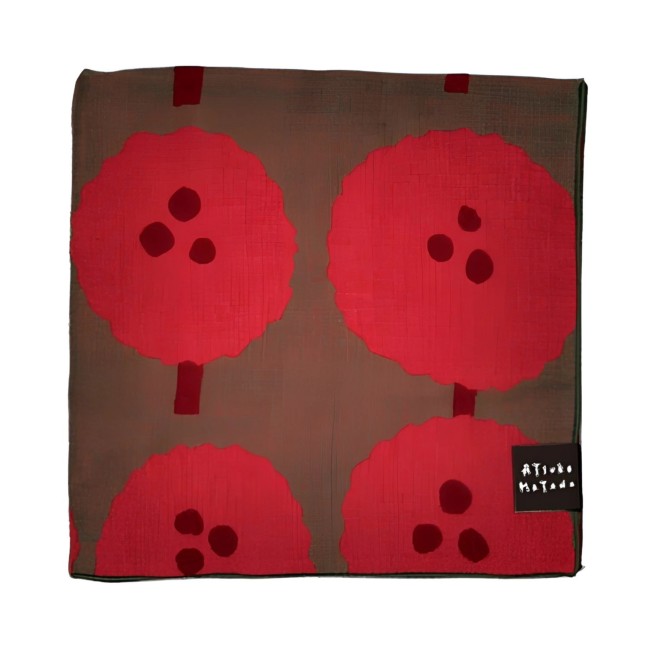 Furoshiki rouge Feel Happy Atsuko Matano en gaze de coton 60x60