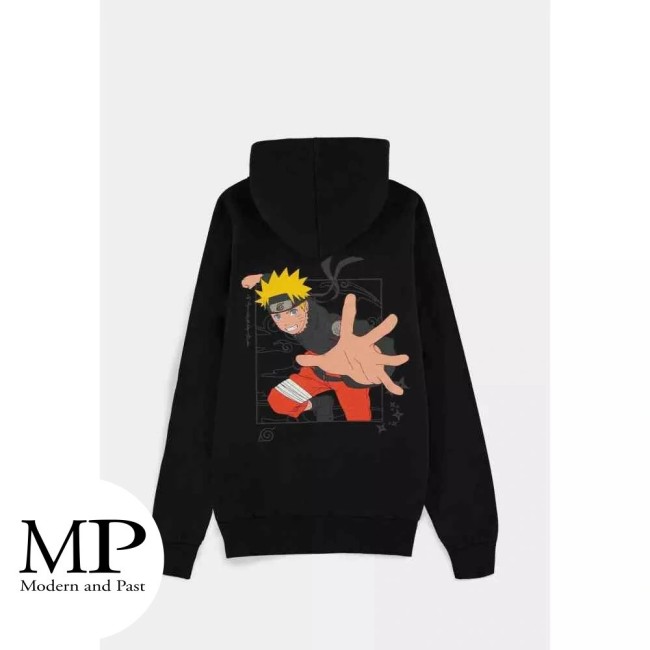 Sweat zippé à capuche Naruto Shippuden noir Naruto Bold officiel