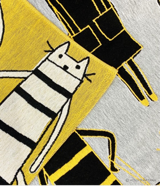 Serviette de bain japonaise Cat in NY jaune – Atsuko Matano serviette de bain japonaise Cat in NY jaune Atsuko Matano