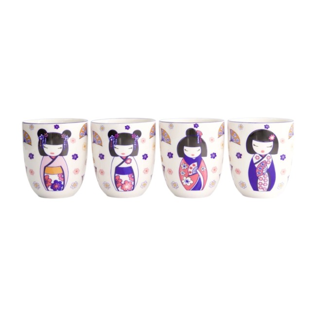 Coffret de 4 tasses japonaises Maiko Kokeshi – Tokyo Design