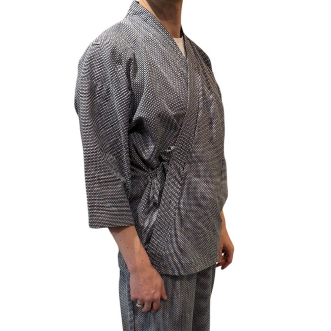 Samue Japonais Noir Sashiko en coton épais samue japonais noir sashiko en coton épais