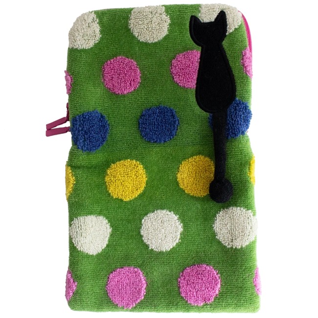 Pochette japonaise en coton – Modèle Drops à pois – Atsuko Matano Pochette japonaise en coton à pois Drops Atsuko Matano - vert