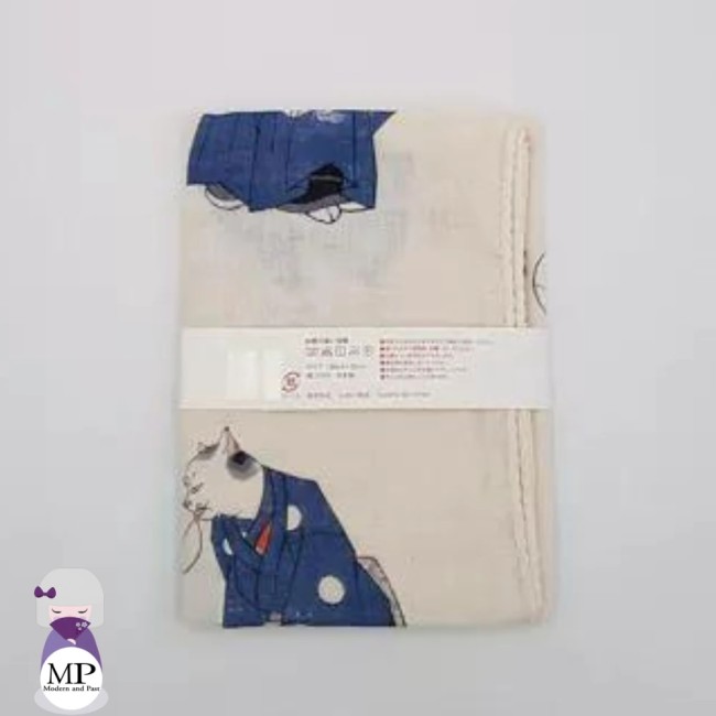 Tenugui japonais motif chats en kimono – Kuniyoshi