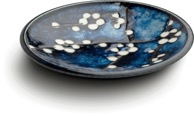 coupelle sauce japonaise hana bleu fleurs cerisier