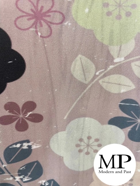 Obi japonais réversible violet rose pâle à fleurs – ceinture traditionnelle