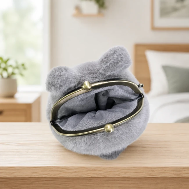 Intérieur du porte-monnaie peluche Fuwafuwa Totoro gris Studio Ghibli