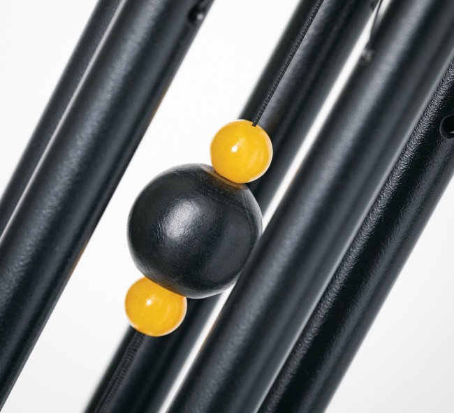 Carillon à vent japonais Koto avec tubes noirs et girouette éventail