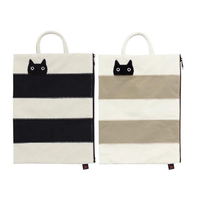 Trousse tablette Border cat noir beige – Atsuko Matano Trousse japonaise pour tablette Border cat noir beige – Atsuko Matano