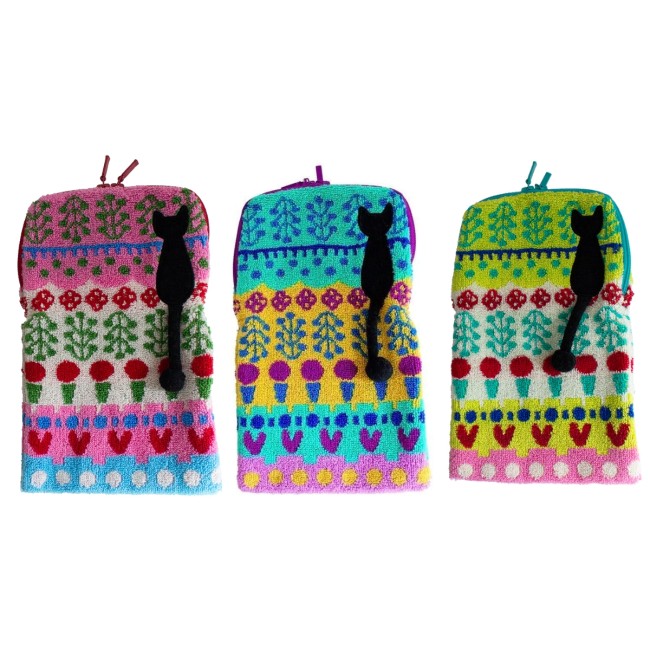 Pochette japonaise Atsuko Matano – motif floral Spain – coton doux fabriquée au Japon Pochette japonaise en coton motif floral coloré Atsuko Matano