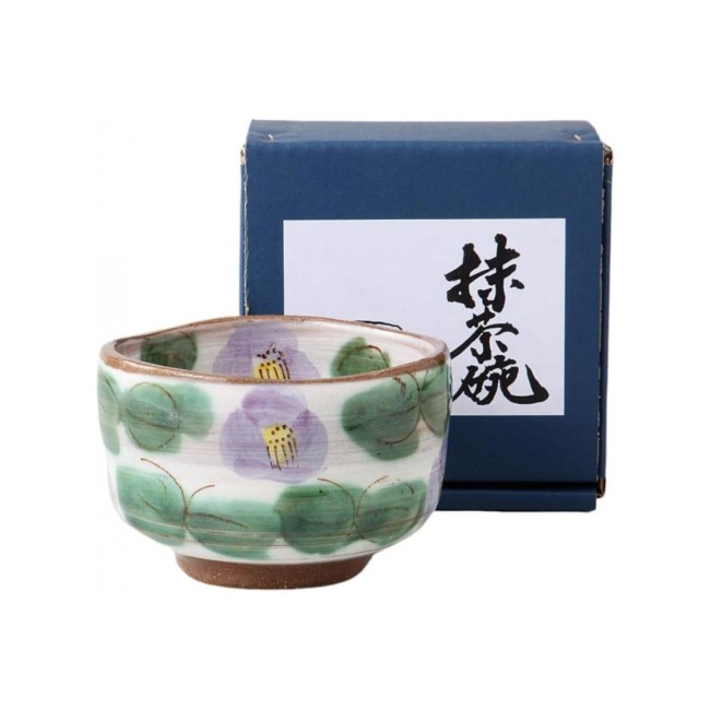 Bol Matcha Sakurakobiki en faïence japonaise Toki Minoyaki peint à la main