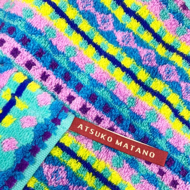 essuie-mains japonais bleu NPP Piano en coton avec attache essuie-mains japonais bleu coton motif NPP Piano Atsuko Matano