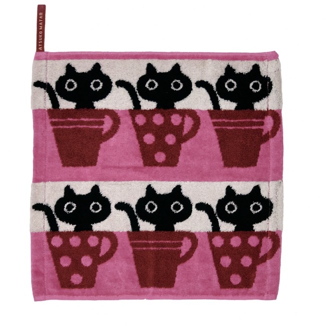 Serviette japonaise en coton – Modèle Cup Mémé – Atsuko Matano Serviette japonaise en coton Cup Mémé Atsuko Matano - Rose
