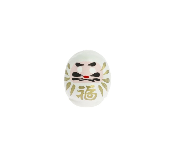 Daruma blanc japonais porte-bonheur traditionnel