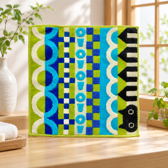 Mini serviette MM Quilt verte Atsuko Matano - Modern and Past Mini serviette japonaise MM Quilt verte Atsuko Matano - Modern and Past