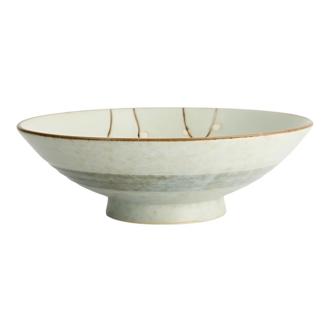 Bol japonais ramen vert Soshun 24 cm en céramique fabriqué au Japon