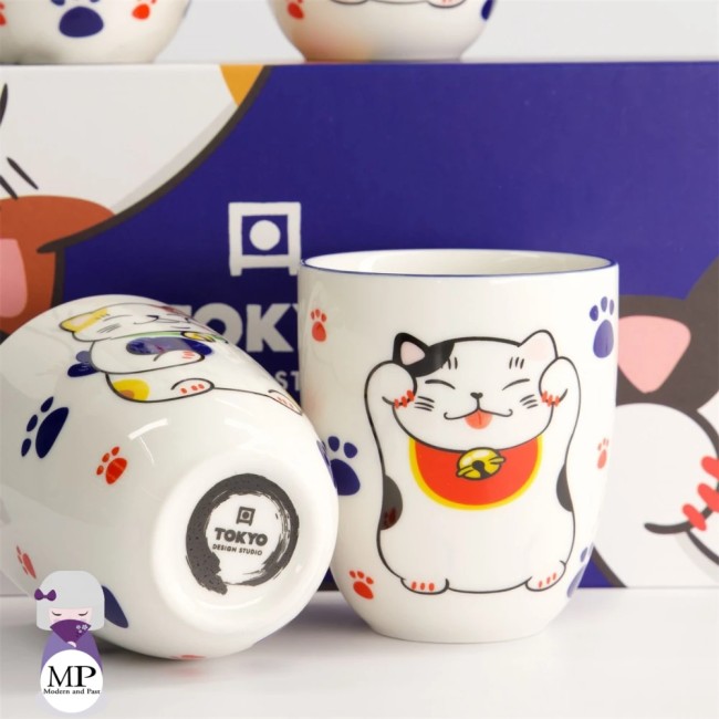 Coffret de 4 tasses japonaises Maneki Neko – Tokyo Design