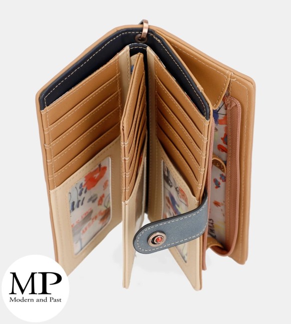 Portefeuille Anekke Fun & Music – Modèle Femme Grand portefeuille Anekke Fun & Music bleu et beige pour femme